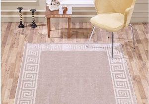5×7 Latex Backed area Rugs Vcny Home Geo Border area Rug 5×7 Beige