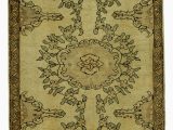 6 by 6 area Rug Beige Brown All Wool Hand Knotted Vintage area Rug 3 4" X 6 6" 40 In X 78 In