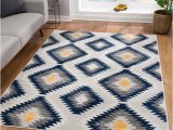 6 Foot by 7 Foot area Rug Rug Branch Savannah Blue 6 Ft. 7 In. X 9 Ft. 7 In. Modern Abstract …