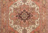 6 Foot Square area Rug 10×10 Ft Square Geometric Ivory Heriz Serapi oriental area Rug Wool Hand Knotted