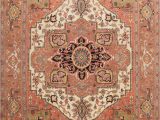 6 Foot Square area Rug 10×10 Ft Square Geometric Ivory Heriz Serapi oriental area Rug Wool Hand Knotted