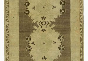 6 X 5 area Rug Beige Brown All Wool Hand Knotted Vintage area Rug 3 2" X 5 6" 38 In X 66 In