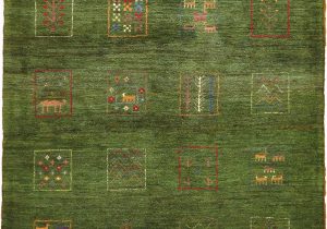 6 X 8 Wool area Rugs Persian Gabbeh 6×8 Green Wool area Rug