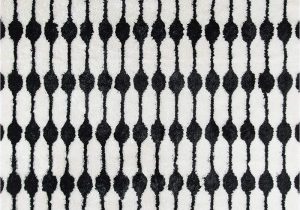 6×9 Black and White area Rug Novogratz Retro Collection Stockings Shag area Rug 7 6" X 9 6" Black