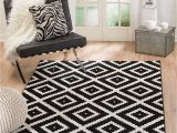 6×9 Black and White area Rug Summit 046 Black White Diamond area Rug Modern Abstract Many Sizes Available 4 10" X 7 2"