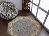 8 Foot Octagon area Rug Rugsotic Carpets Hand Tufted, oriental Wool Octagon area Rug, Blue …