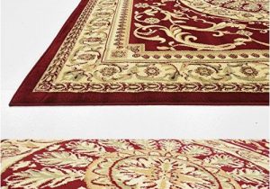 8 Foot Square area Rug Persian Traditional Design Rugs Red 8 X 8 Feet Square