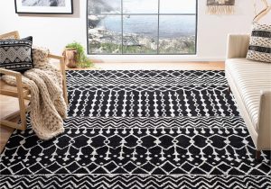 8 X 10 Black area Rug Safavieh Tulum Collection 8′ X 10′ Black/ivory Tul270z Moroccan Boho Distressed Non-shedding Living Room Bedroom Dining Home Office area Rug