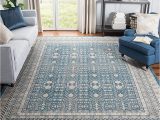 8 X 11 area Rugs On Sale Safavieh sofia Collection 8′ X 11′ Blue / Beige sof376c Vintage oriental Distressed Non-shedding Living Room Bedroom Dining Home Office area Rug