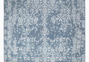 8 X 12 Blue Rug E Of A Kind Damask Hand Knotted 8 11" X 12 Wool Blue area Rug