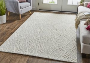 8ft X 10ft area Rug Cavan Contemporary organic Wool Rug, White/gray, 8ft X 10ft area …