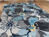8×10 Blue and Gray Rug Modern Large Floral Non Slip Non Skid area Rug 8 X 10 7 10 X 10 Gray Blue