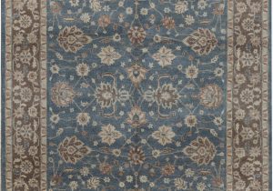 8×10 Non Slip area Rugs Cornwall oriental Hand Knotted 8 X 10 Wool Blue Brown area Rug