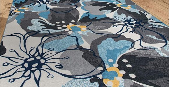 8×10 Non Slip area Rugs Modern Floral Non Slip Non Skid area Rug 8 X 10 7 10" X 10 Gray Blue