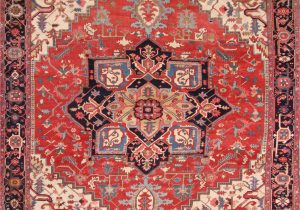 9 Ft Square area Rug Serapi Red Square Hand Knotted 11’0″ X 11’8″ area Rug 254-30361