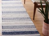 Addilyn Handwoven Natural area Rug Addilyn Striped Hand-woven Flatweave Cotton Ivory/navy area Rug
