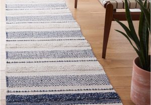 Addilyn Handwoven Natural area Rug Addilyn Striped Hand-woven Flatweave Cotton Ivory/navy area Rug