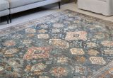 Alexander Home Traditional Distressed Rust Blue Medallion Printed area Rug Alexander Home Leanne Traditional Distressed Printed area Rug