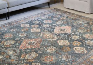 Alexander Home Traditional Distressed Rust Blue Medallion Printed area Rug Alexander Home Leanne Traditional Distressed Printed area Rug