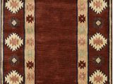 Amazon 5 by 8 area Rugs Rizzy Home Collection Wool area Rug 5 X 8 Burgundy Tan Rust Navy Sage southwest Tribal