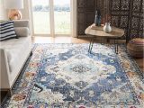 Amazon area Rugs 10 X 14 Safavieh Monaco Collection 10′ X 14′ Navy/light Blue Mnc243n Boho Chic Medallion Distressed Non-shedding Living Room Bedroom Dining Home Office area …