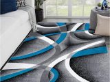 Amazon Blue area Rugs Persian area Rugs 2305 Turquoise White 2 X 3 Modern Abstract area Rug Carpet