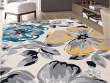American Furniture Warehouse Large area Rugs Rugshop Modern Floral Design Easy Cleaning for Living Room,bedroom,home Office,kitchen Non Shedding area Rug 5′ X 7′ Cream