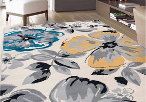 American Furniture Warehouse Large area Rugs Rugshop Modern Floral Design Easy Cleaning for Living Room,bedroom,home Office,kitchen Non Shedding area Rug 5′ X 7′ Cream