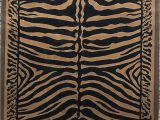 Animal Print area Rug 5×7 Zebra Skin Print area Rug Black & Gold Design D142 5 Feet X 7 Feet