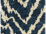 Animal Print Bath Rugs Sahara Animal Print Hand Knotted Navy area Rug