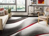 Anne Gray True Red area Rug Safavieh Hollywood Collection 8′ X 10′ Grey / Red Hlw712k Mid-century Modern Non-shedding Living Room Bedroom Dining Home Office area Rug