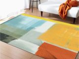 Aqua and orange area Rugs 4×6 area Rug for Living Room Bedroom, Aqua and orange Large area Rug Runner Carpet, Washable Kitchen Rugs Non-shedding Floor Cover for Dining Kids …