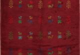 Area Rug 36 X 48 E Of A Kind Naida Hand Knotted New Age Red 3 6" X 4 8" Wool area Rug