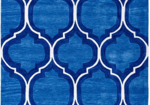 Area Rug 5×7 Blue Pino Classic Royal Blue Moroccan Trellis area Rug 5×7 5 X 7 6" Modern Lattice Hand Made Carved Tufted Looped Pile Thick Plush soft Vintage Overdyed