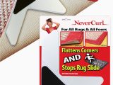 Area Rug Corners Curl Up Nevercurl 4pk Rug Corner Grippers – Instantly Flattens Rug Corners Stops Rug Slipping, Stiff Layer Prevent Curling, Renewable Rug Gripper Sticky Gel, …