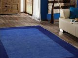 Area Rug for Blue Couch Transitional Hand Tufted solid Blue area Rug