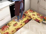 Area Rug for Kitchen Floor Kitchen Rug Sets 2 Piece Kitchen Floor Mat Set, Roses Decor Duvet …