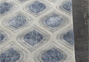 Area Rug Grey Blue Clara Collection Hand Tufted area Rug In Blue Grey & White