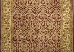 Area Rug with Gold Accents Handmade Rectangular Floral area Rug In Burgundy with Gold Accents