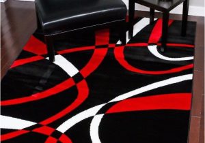 Area Rugs Black and Red Abstract Swirls Black Red soft area Rugs