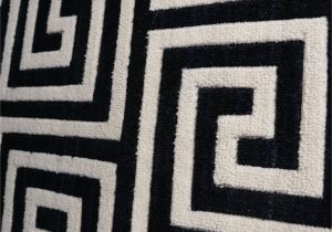 Area Rugs Black and White Pattern Wool & Viscose Blend Carpet & Rugs