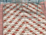 Area Rugs for High Traffic areas Well Woven Miami Red Indoor Outdoor Triangles area Rug 5×7 5 3" X 7 3" High Traffic Stain Resistant Modern Geometric Carpet