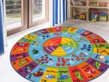 Area Rugs for Preschool Classrooms Hebe 4ft Round Kids Abc Rug Alphabet Nursery Rug for Bedroom Playroom Non Slip Educational Playmat Round Circle Carpet for Classroom Infant toddlers