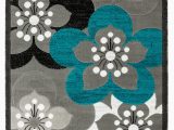 Area Rugs Grey and Teal Newport Collection Gray Teal White Floral Modern area Rug Walmart