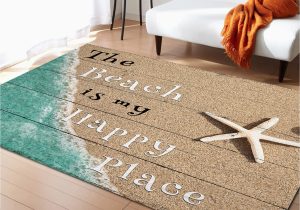 Area Rugs Near My Location area Rug the Beach is My Happy Place Starfish Floor Carpet Low Pile Non-slip Indoor area Rugs for Dining Room Entryway Foyer Living Room Bedroom,60×82 …