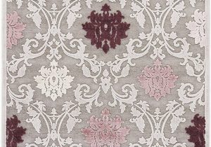 Area Rugs Purple and Gray Jaipur Living Glamourous Damask Gray Silver area Rug 5 X 7 6"