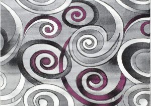 Area Rugs Purple and Gray Swirls Modern Hand Carved area Rug Silver Purple Gray Black