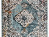 Area Rugs Teal and Brown Elianna Medallion Teal Cream area Rug