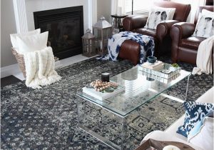 Area Rugs that Go with Brown Leather Furniture An Indigo Blue Color Scheme for Our Living Room