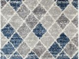 Area Rugs with Blue and Gray Roush Geometric Shag Blue Gray area Rug